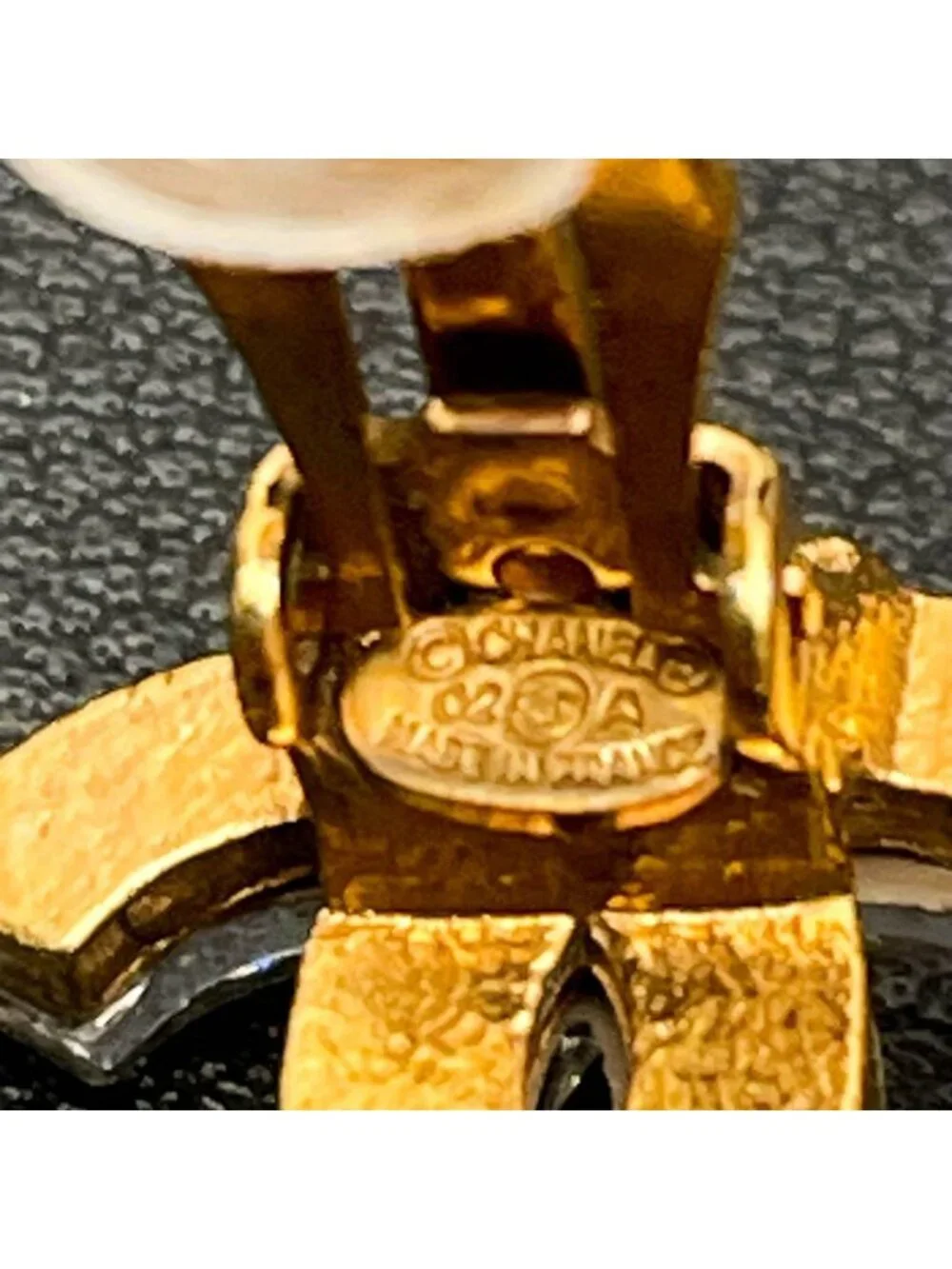 Chanel CC Logo Earrings Clear Gold Icon Coco